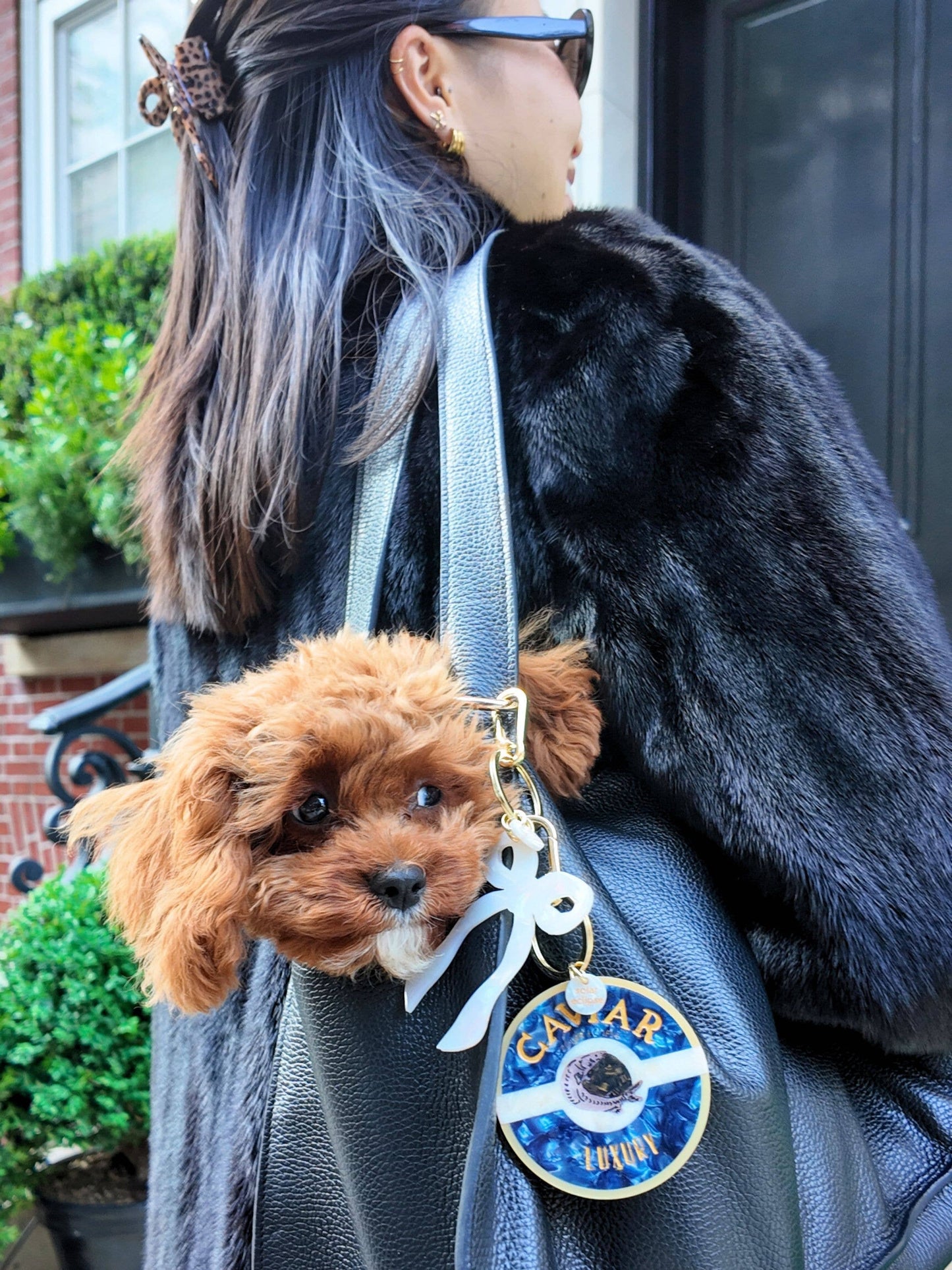 Hand-painted Coquette Bow Bag Charm + Keychain