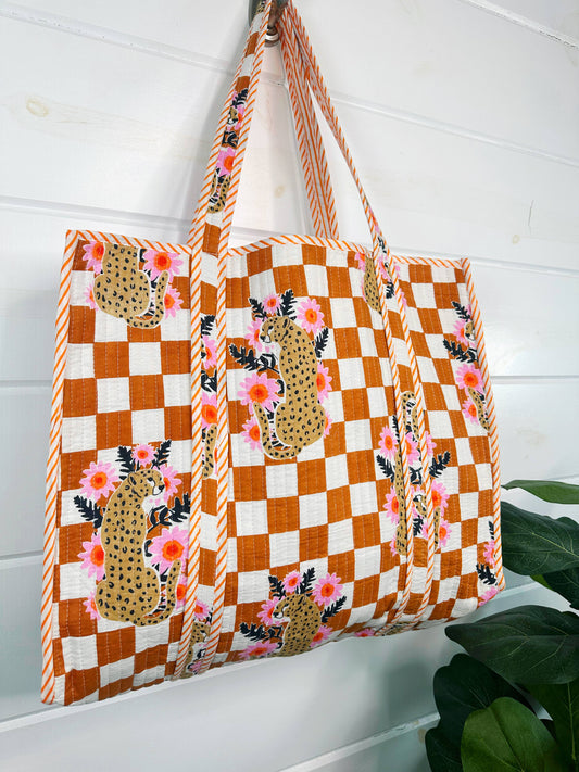 Quilted Tote Bag - Jaguar