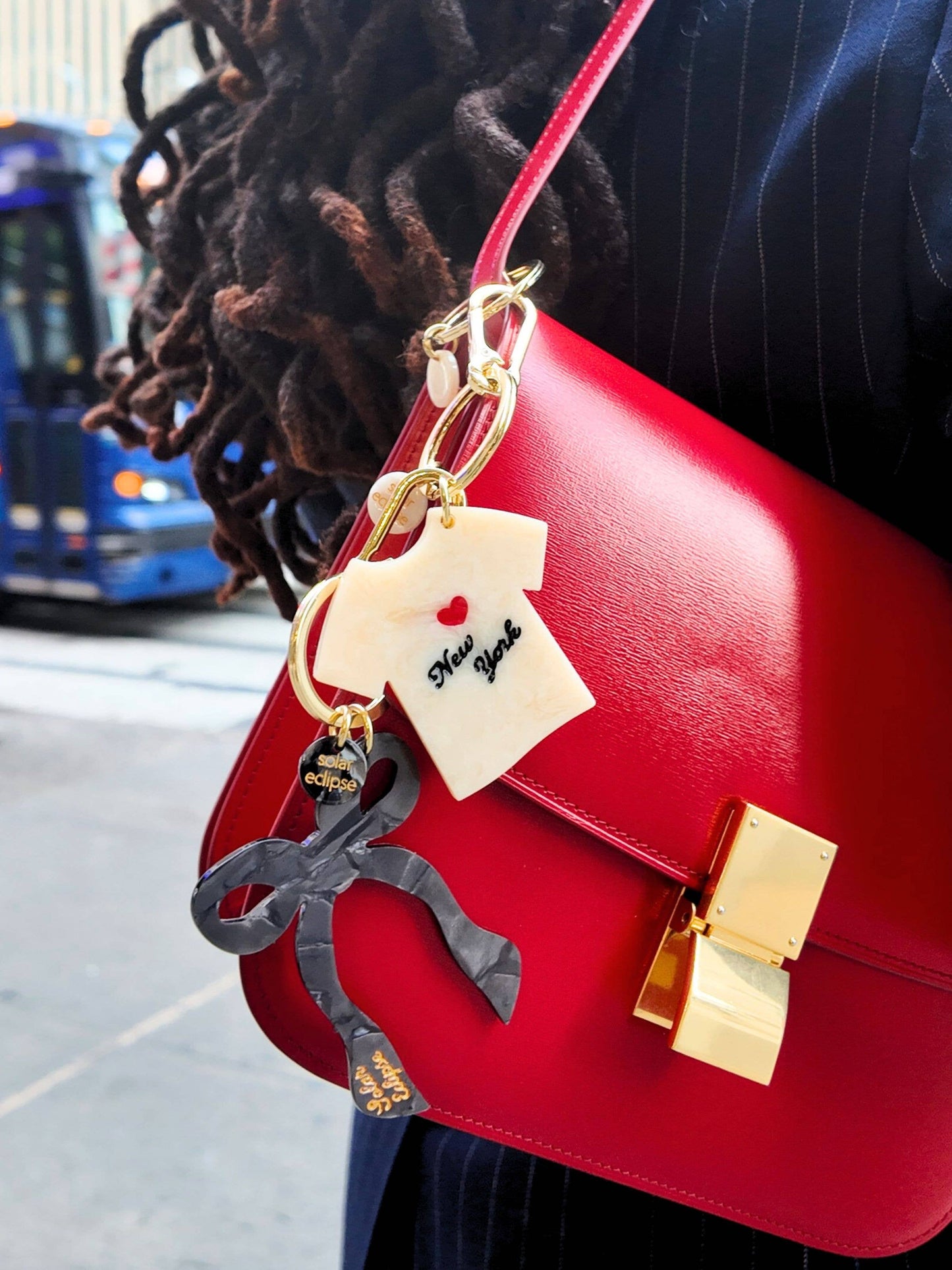 Hand-painted Coquette Bow Bag Charm + Keychain