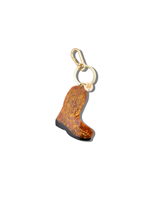 Hand-painted Cowboy Boot Bag Charm & Keychain