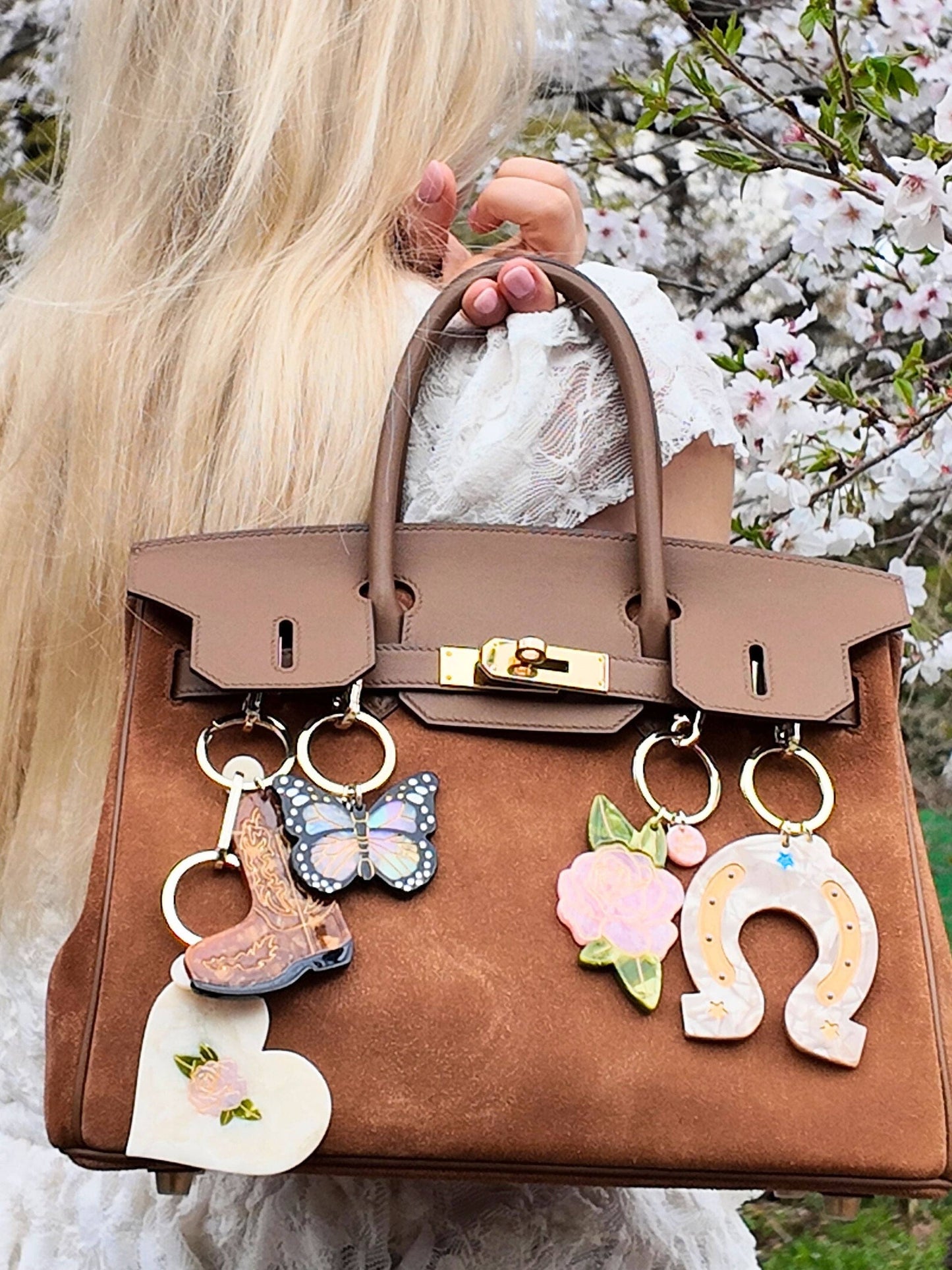Hand-painted Lucky Horseshoe Bag Charm & Keychain