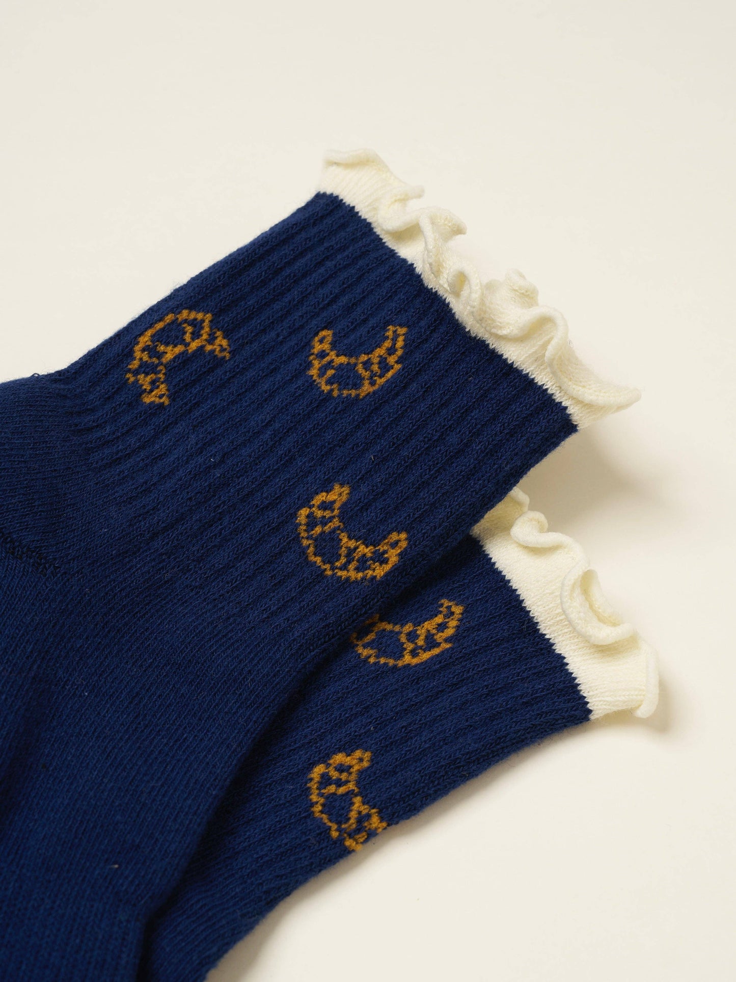 🥐 Croissant Ruffle Grip Sock, Pilates Socks