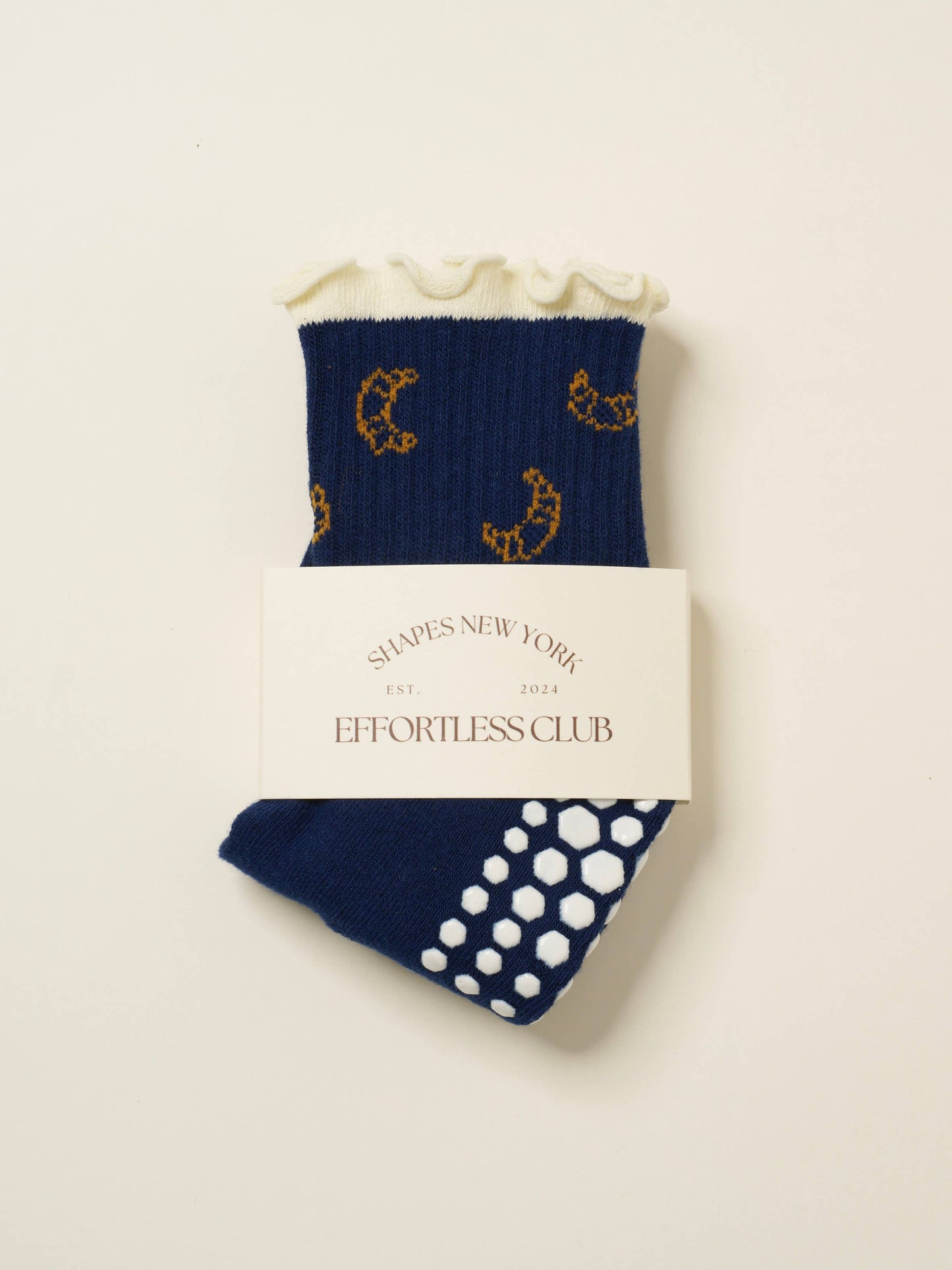 🥐 Croissant Ruffle Grip Sock, Pilates Socks