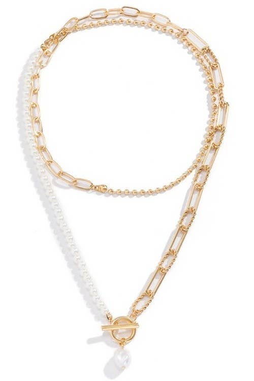 PEARL MIX DOUBLE LAYER NECKLACE