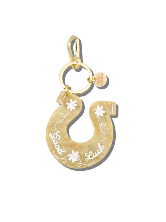 Hand-painted Good Luck Horseshoe Bag Charm + Keychain | Eco-Friendly