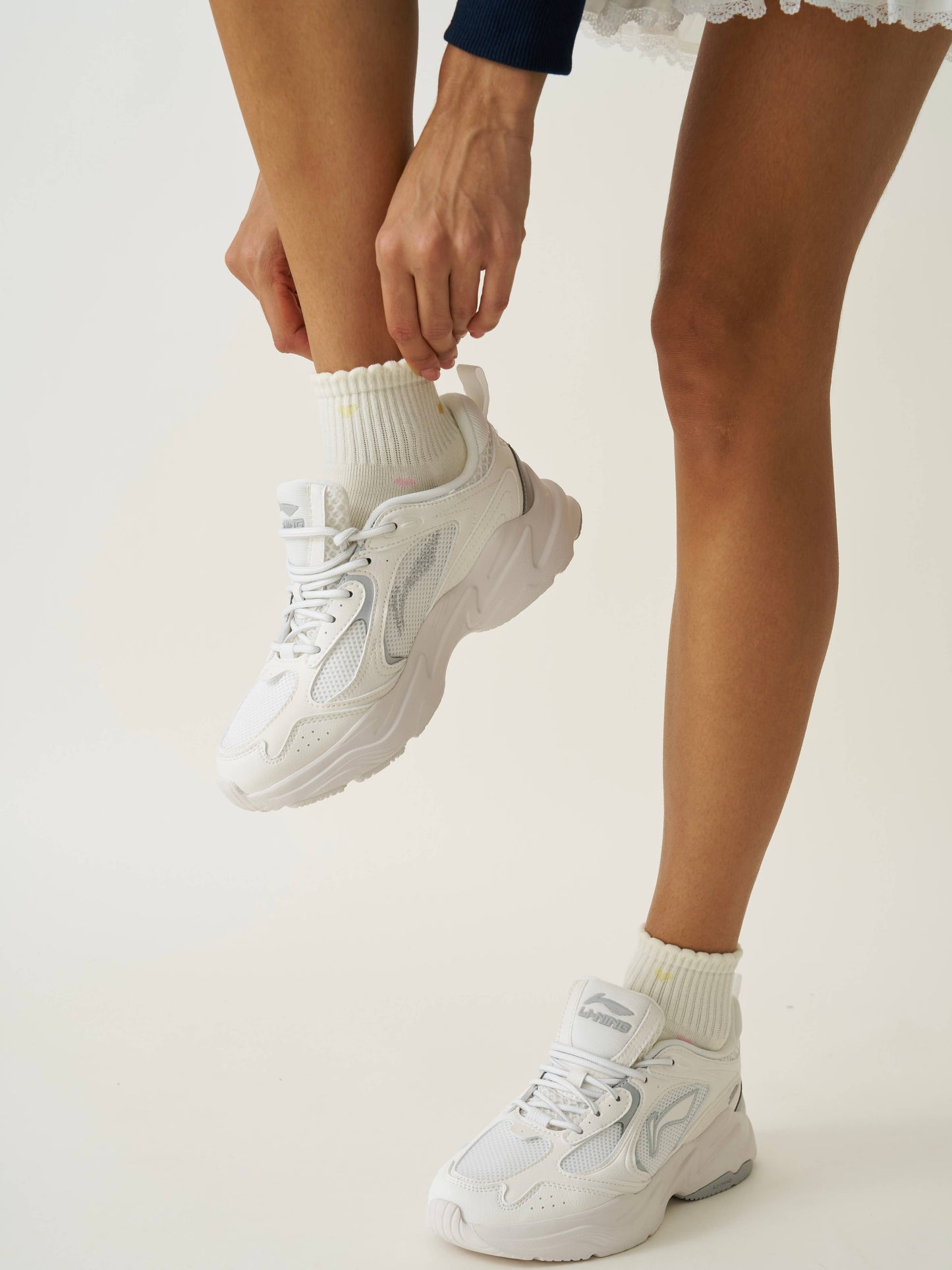 💕 Cropped Crew Grip Sock - Mini Heart