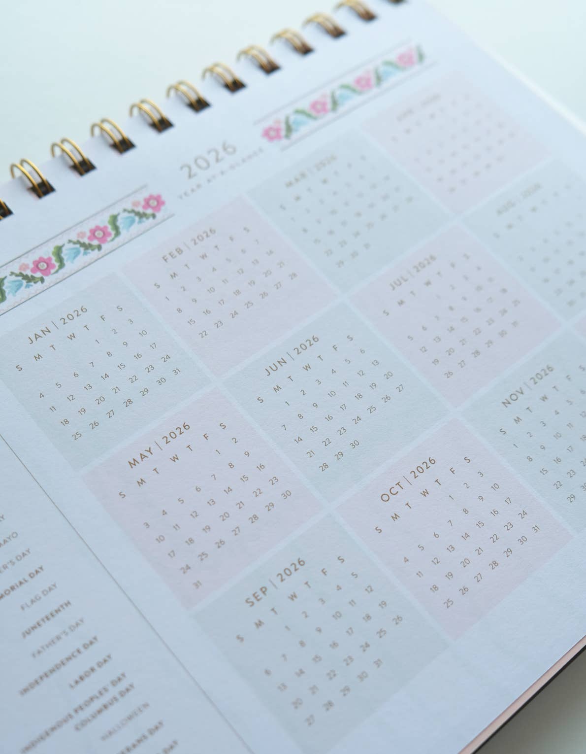2026 Desktop Planner, Block Print Stripe