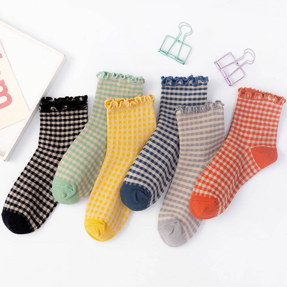 Black Check Sock