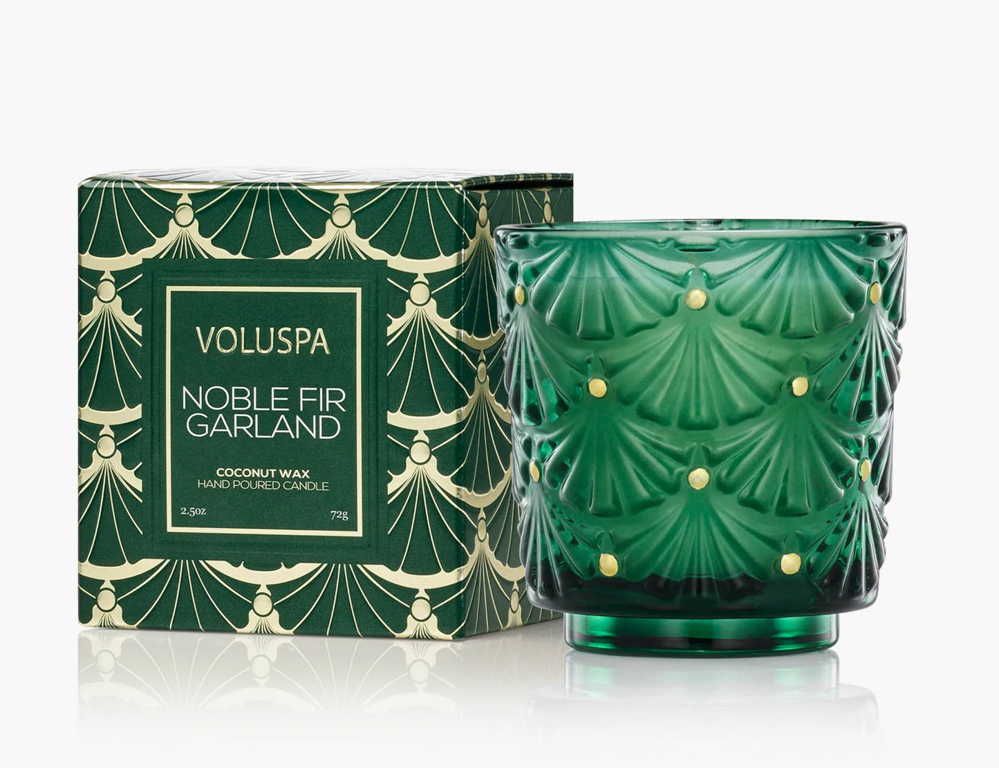 Noble Fir Garland Boxed Pedestal Candle
