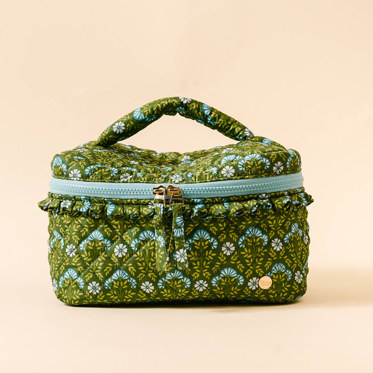 Glam & Go Quilted Cosmetic Bag–Everbloom Forest Green
