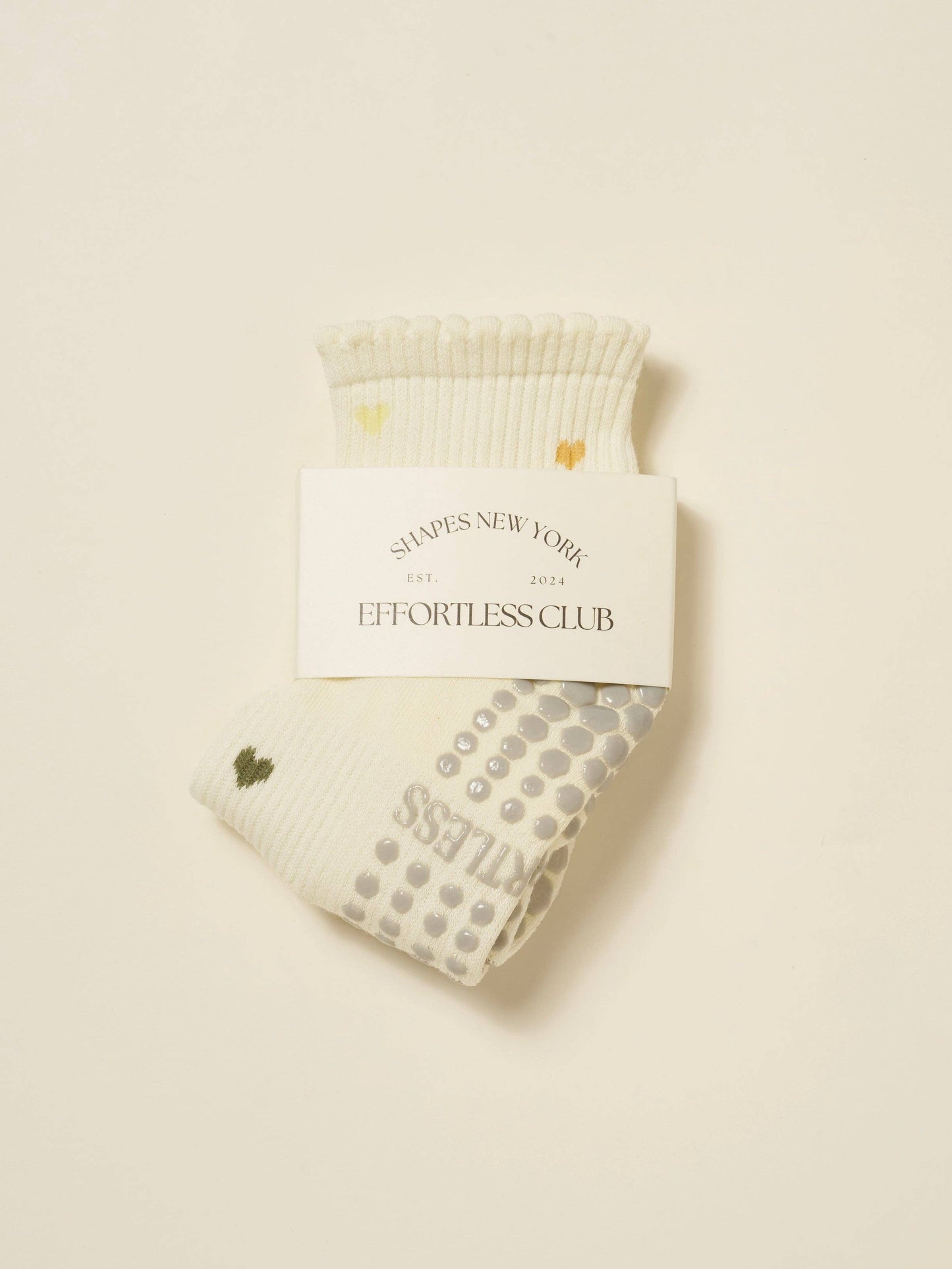 💕 Cropped Crew Grip Sock - Mini Heart